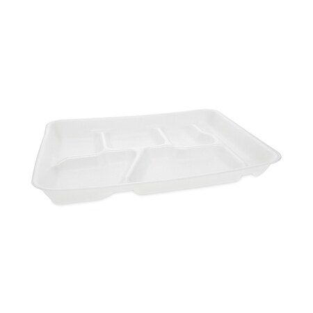Pactiv Lightweight Foam School Trays, 6-Comp, 8.5 x 11.5 x 1.25, White, PK500 0TH10601SGBX